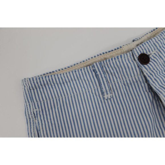 abercrombie fitch men's 30 9.5" striped white blue distressed flat front shorts - Picture 10 of 14